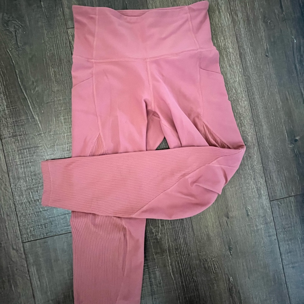 Old Navy Pink Leggings High-Waisted Seamless